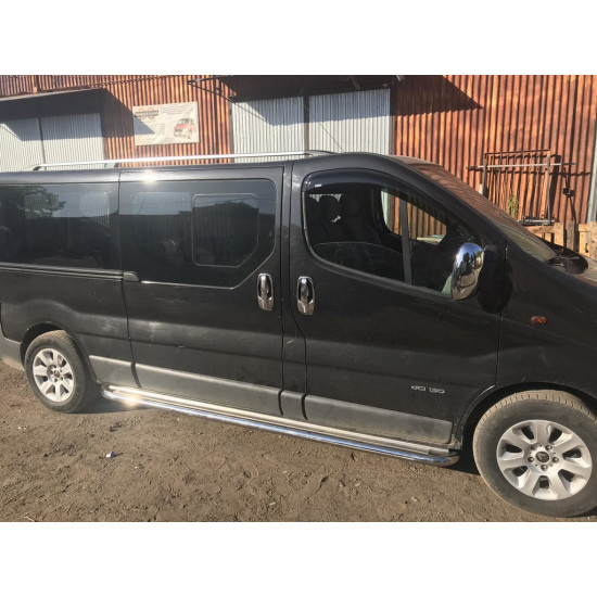 Бокові пороги Premium (2 шт., нерж.) 60 мм, коротка база для Renault Trafic 2001-2015 рр