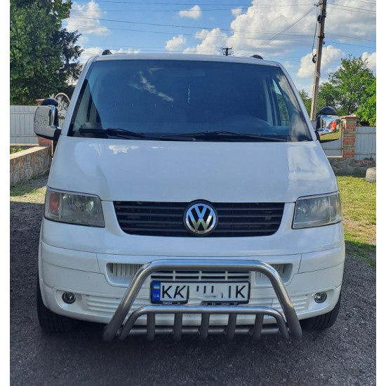 Накладки на дзеркала (2 шт) Carmos - Хромований пластик для Volkswagen T5 Transporter 2003-2010 рр