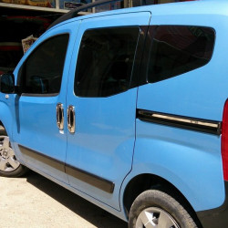 Молдинг під зсувні двері (2 шт, нерж.) Carmos - Турецька сталь для Fiat Fiorino/Qubo 2008-2024 рр