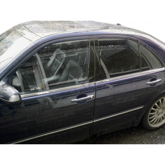 Нижня окантовка стекол (4 шт, нерж) Carmos - Турецька таль для Mercedes E-сlass W210 1995-2002 рр