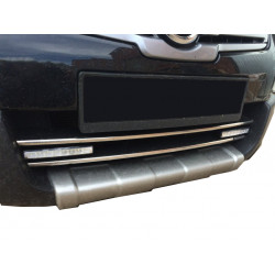 Смужки на нижню решітку (2 шт., нерж) Carmos - Турецька сталь для Nissan Qashqai 2007-2010 рр