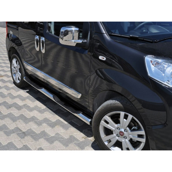 Бічні труби Ø70 (2 шт., Нерж.) для Fiat Fiorino/Qubo 2008-2024 рр