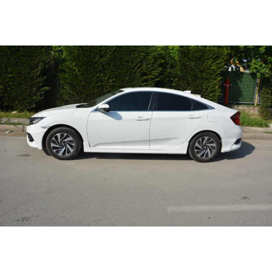 Бокові пороги (під фарбування) для Honda Civic Sedan X 2016-2021 рр