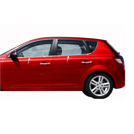 Окантовка вікон (4 шт., нерж.) для Kia Ceed 2007-2012 рр