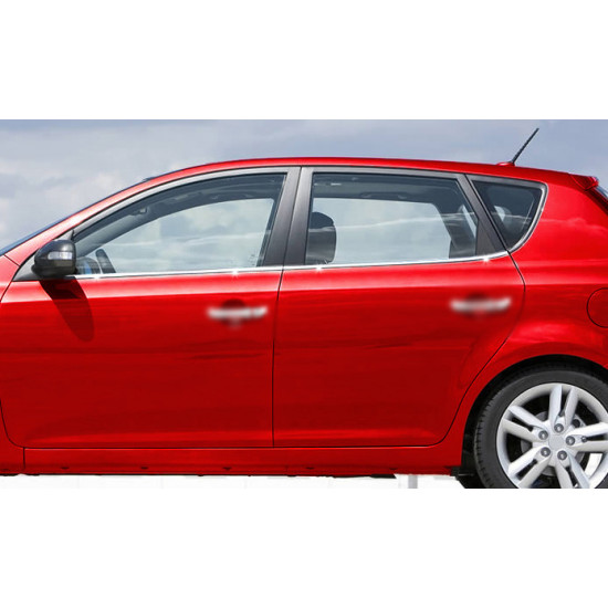 Окантовка вікон (4 шт., нерж.) для Kia Ceed 2007-2012 рр