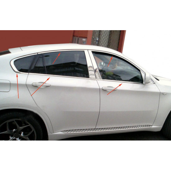 Повна окантовка вікон (10 шт., нерж.) для BMW X6 E-71 2008-2014рр