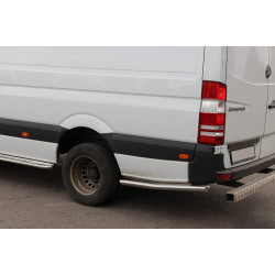 Бічні труби за заднім колесом (2 шт., нерж) ExtraLong база, 70мм для Mercedes Sprinter W906 2006-2018 рр