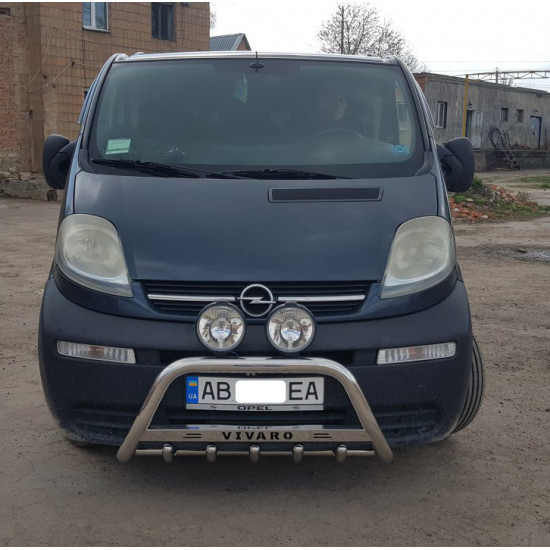 Кенгурятник WT003-4 (нерж.) Без напису для Opel Vivaro 2001-2015 рр