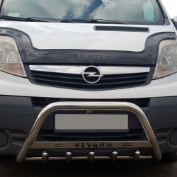 Кенгурятник WT003-4 (нерж.) З написом для Opel Vivaro 2001-2015 рр