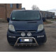 Кенгурятник WT003-4 (нерж.) З написом для Opel Vivaro 2001-2015 рр