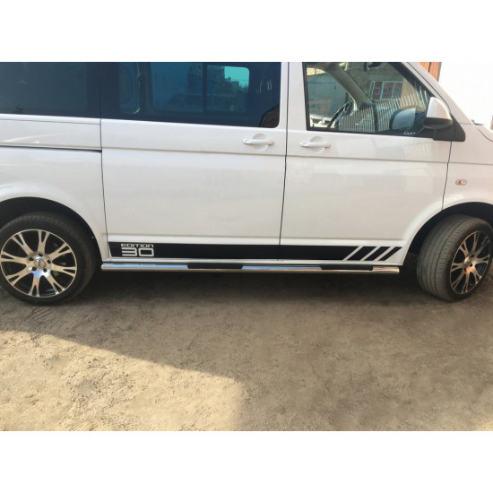 Бічні труби (2 шт., нерж) 70мм, Довга база для Volkswagen T5 2010-2015 рр