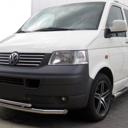 Нижня подвійна губа ST014 (нерж) 60 на 60мм для Volkswagen T5 Transporter 2003-2010 рр