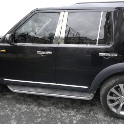 Молдинг дверних стійок (6 шт, нерж.) для Land Rover Discovery III