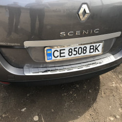 Накладка на задній бампер Carmos (Grand, нерж.) для Renault Scenic/Grand 2009-2016 рр