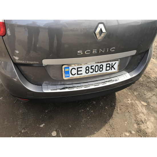 Накладка на задній бампер Carmos (Grand, нерж.) для Renault Scenic/Grand 2009-2016 рр