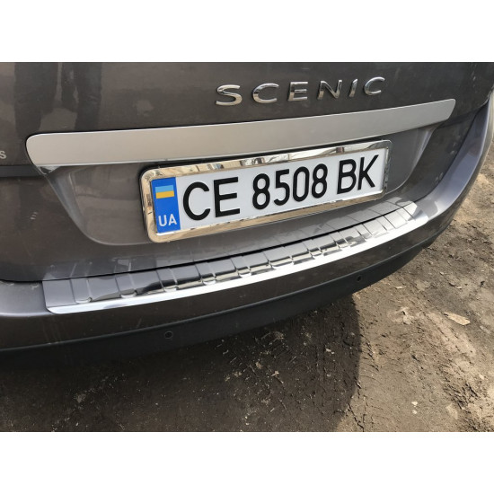 Накладка на задній бампер Carmos (Grand, нерж.) для Renault Scenic/Grand 2009-2016 рр