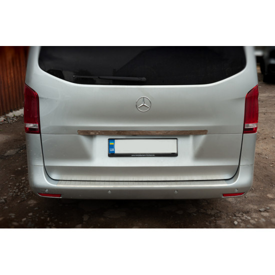 Планка над номером широка (нерж) OmsaLine - Італійська нержавійка для Mercedes Vito / V-class W447 2014-2024 рр