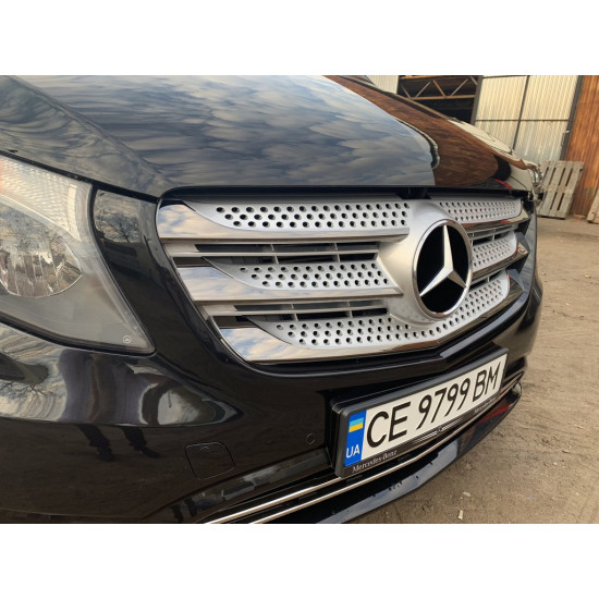 Накладки на решітку 2014-2020 (5 шт, BlackChrome) для Mercedes Vito / V-class W447 рр