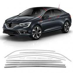 Повна окантовка вікон (Sedan, 12 шт., нерж.) Carmos - Турецька сталь для Renault Megane IV 2016-2022 рр