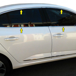 Повна окантовка вікон (Sedan, 12 шт., нерж.) Carmos - Турецька сталь для Renault Megane IV 2016-2022 рр