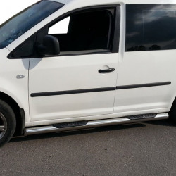 Бічні труби BB002 (2 шт., нерж) 60 мм, Стандартна база для Volkswagen Caddy 2010-2015рр