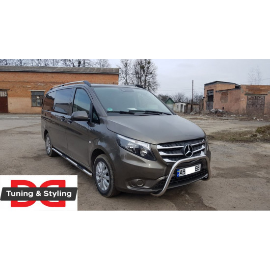 Бічні труби 2 шт., нерж.) d60, Довга база для Mercedes Vito / V-class W447 2014-2024 рр