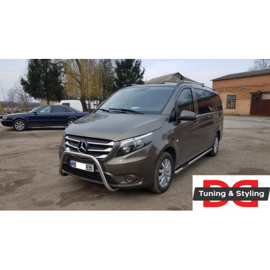 Бічні труби 2 шт., нерж.) d70, Довга база для Mercedes Vito / V-class W447 2014-2024 рр