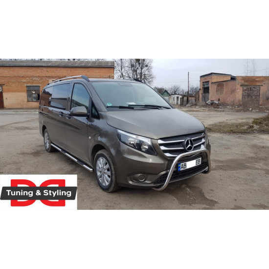 Бічні труби 2 шт., нерж.) d70, Довга база для Mercedes Vito / V-class W447 2014-2024 рр