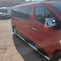 Бічні труби (2 шт., нерж.) 60 мм, довга база для Opel Vivaro 2015-2019 рр