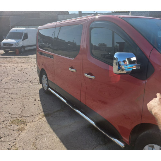 Бічні труби (2 шт., нерж.) 60 мм, довга база для Opel Vivaro 2015-2019 рр