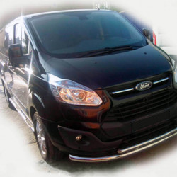 Передній захист ST014 (нерж.) 60/42 мм для Ford Custom 2013-2022 рр