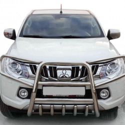 Кенгурятник QT019 (нерж) для Mitsubishi L200 2015-2024 рр