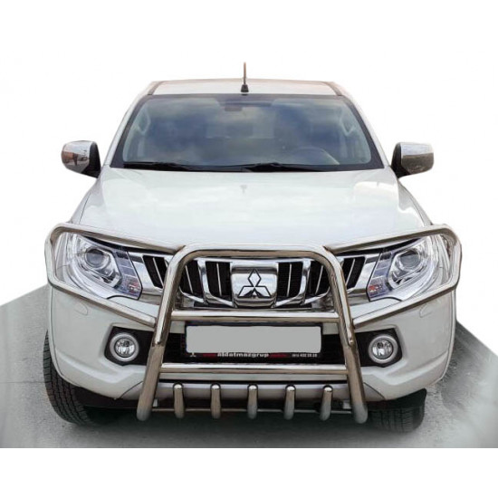 Кенгурятник QT019 (нерж) для Mitsubishi L200 2015-2024 рр