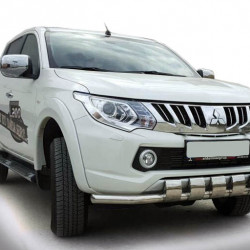 Передній захист ST015 (нерж) для Mitsubishi L200 2015-2024 рр