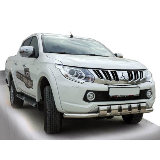 Передній захист ST015 (нерж) для Mitsubishi L200 2015-2024 рр