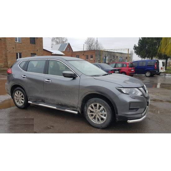 Бічні труби (2 шт, нерж) для Nissan X-trail T32 / Rogue 2014-2021 рр