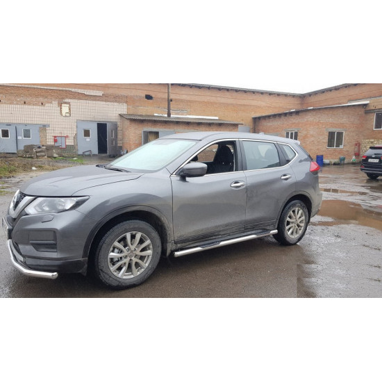 Бічні труби (2 шт, нерж) для Nissan X-trail T32 / Rogue 2014-2021 рр