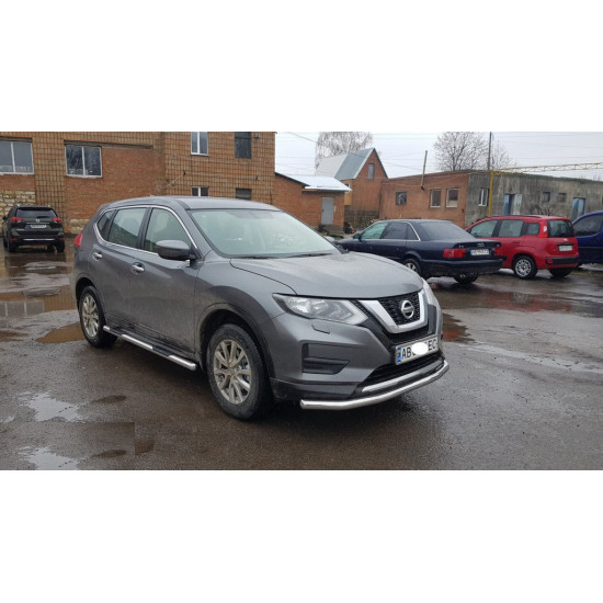 Бічні труби (2 шт, нерж) для Nissan X-trail T32 / Rogue 2014-2021 рр