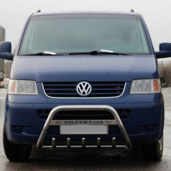 Кенгурятник WT003 (нерж) 60мм, з написом для Volkswagen T5 Multivan 2003-2010 рр