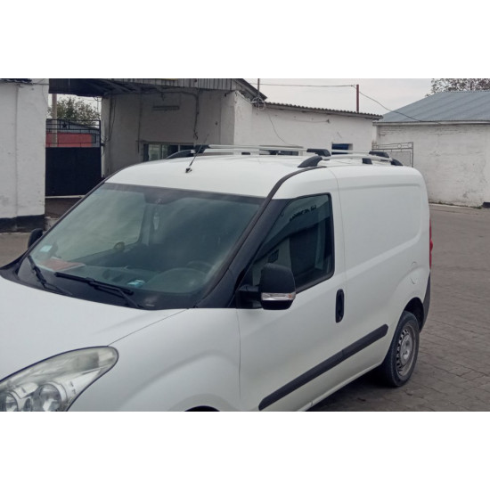 Поперечены на рейлінги без ключа (2 шт) Чорний для Fiat Doblo II 2010-2022 рр