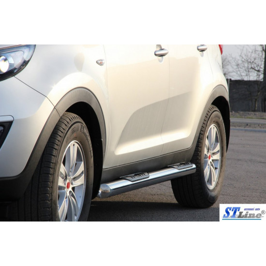 Бічні труби (2 шт., нерж.) для Kia Sportage 2010-2015 рр