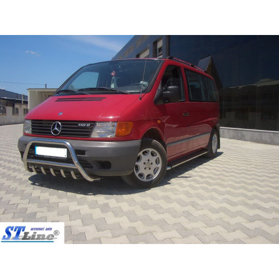 Кенгурятник WT003/4 (нерж.) без напису, 60мм для Mercedes Vito W638 1996-2003 років