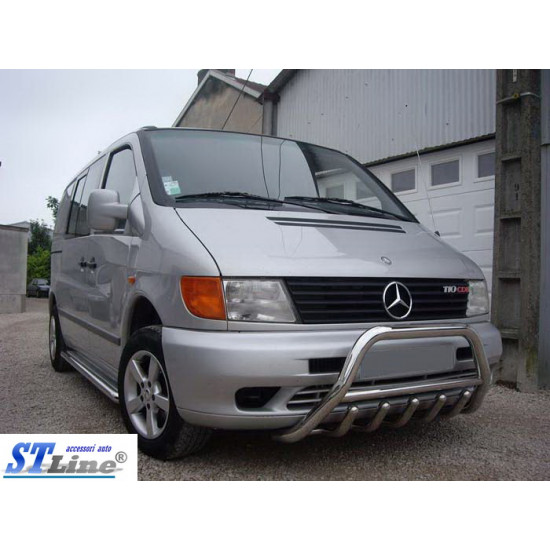 Кенгурятник WT003/4 (нерж.) без напису, 60мм для Mercedes Vito W638 1996-2003 років