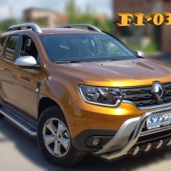 Кенгурятник без напису WT003 (нерж.) для Renault Duster 2018-2024 рр