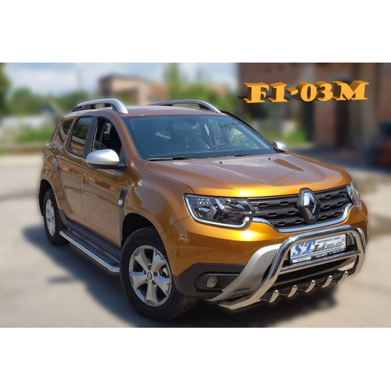 Кенгурятник без напису WT003 (нерж.) для Renault Duster 2018-2024 рр