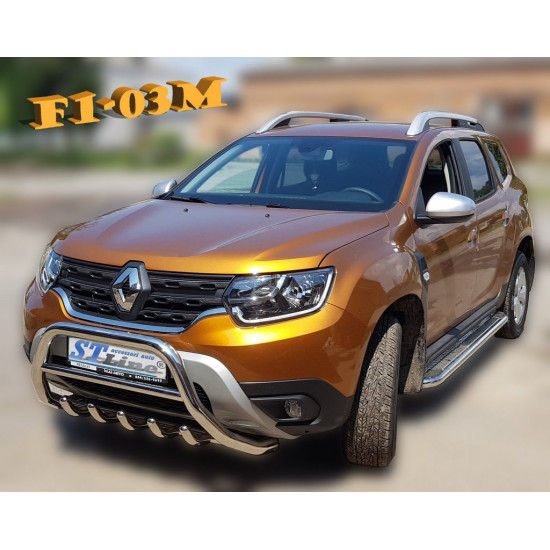 Кенгурятник без напису WT003 (нерж.) для Renault Duster 2018-2024 рр