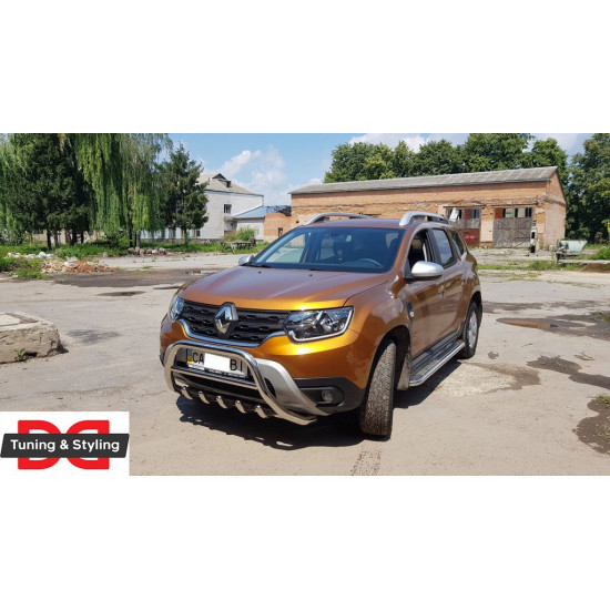 Кенгурятник без напису WT003 (нерж.) для Renault Duster 2018-2024 рр