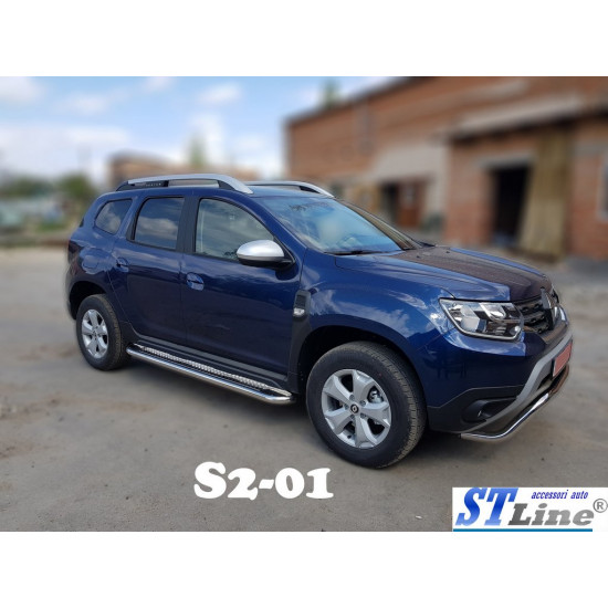 Бокові пороги Premium (2 шт., нерж.) Ø51 для Dacia Duster 2018-2024 рр