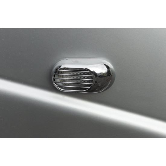 Решітка на повторювач `Овал` (2 шт, ABS) для Nissan Primera P12 2003-2024 рр Решітка на повторювач `Овал` (2 шт, ABS) для Nissan Primera P12 2003-2024 рр