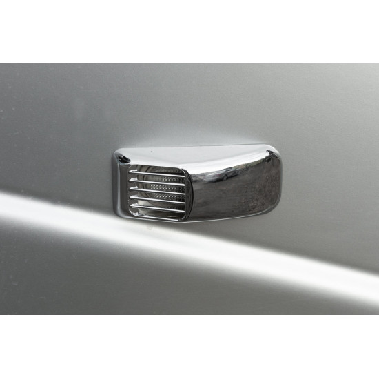Решітка на повторювач `Прямокутник` (2 шт, ABS) для Nissan Primera P12 2003-2024 рр Решітка на повторювач `Прямокутник` (2 шт, ABS) для Nissan Primera P12 2003-2024 рр